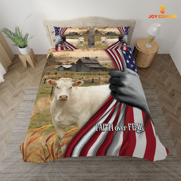 Uni Charolais 3D US Flag Bedding Set