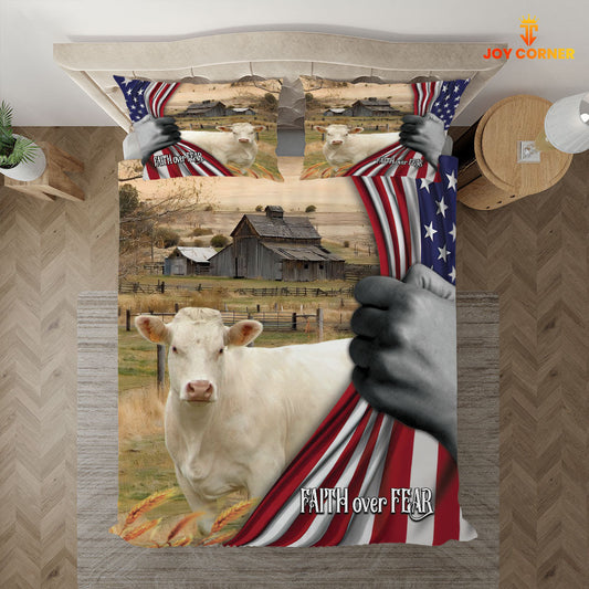 Uni Charolais 3D US Flag Bedding Set