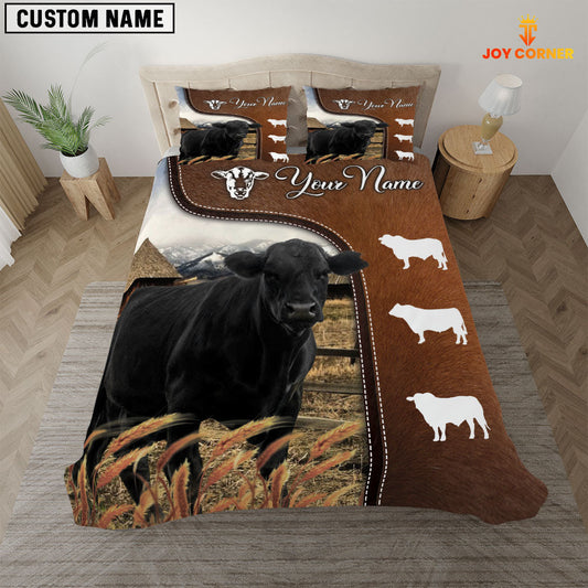 Uni Black Angus On Farm Brown 3D Bedding Set