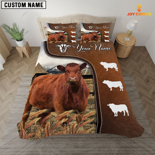 Uni Red Angus On Farm Brown 3D Bedding Set