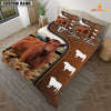 Uni Red Angus On Farm Brown 3D Bedding Set