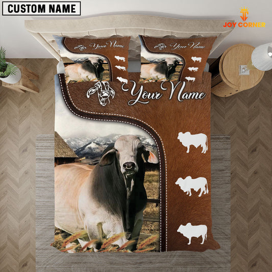 Uni Brahman Cattle On Farm Brown 3D Bedding Set