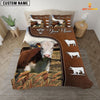 Uni Hereford On Farm Brown 3D Bedding Set