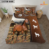 Uni Horse Jersey On Farm Brown 3D Bedding Set