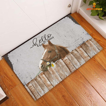 Uni Horse Hello Sweet Checks Doormat