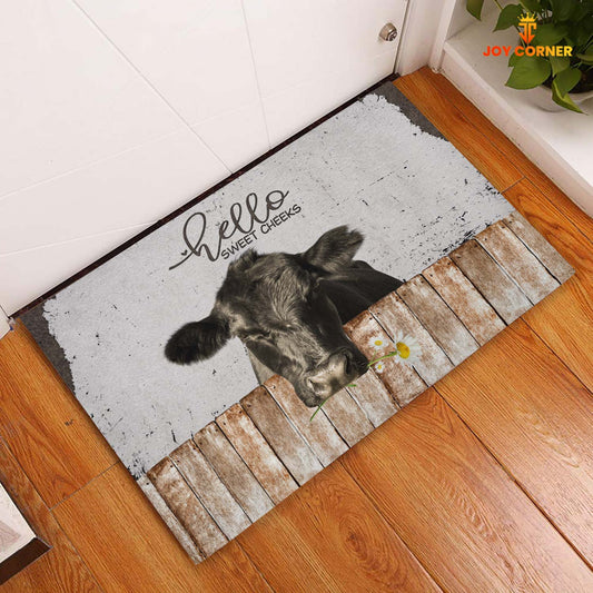 Uni Black Angus Hello Sweet Checks Doormat