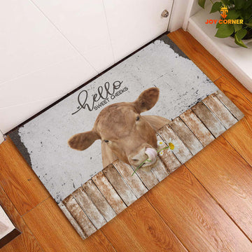 Uni Red Angus Hello Sweet Checks Doormat