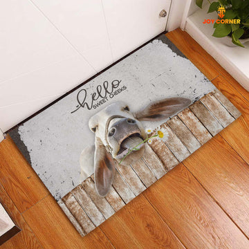 Uni Brahman Cattle Hello Sweet Checks Doormat