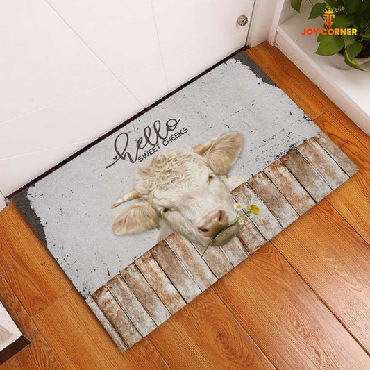 Uni Charolais Hello Sweet Checks Doormat