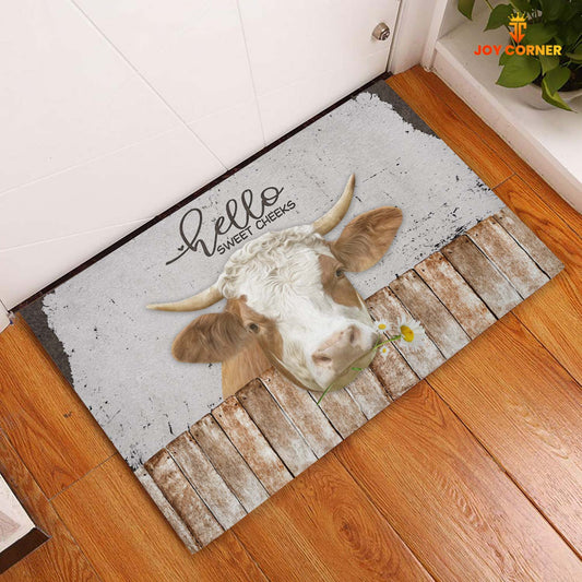 Uni Simmental Hello Sweet Checks Doormat