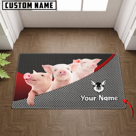 Uni Pig Metal Pattern Doormat