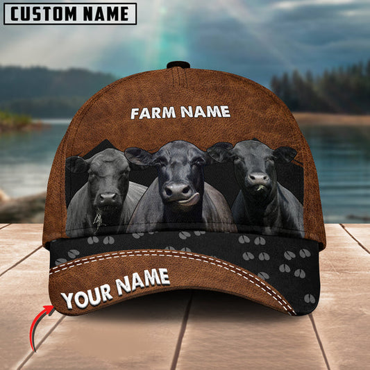 Uni Happy Black Angus Customized Name And Farm Name 3D Classic Cap