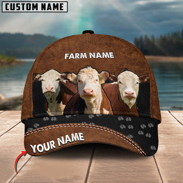 Uni Happy Hereford Customized Name And Farm Name 3D Classic Cap