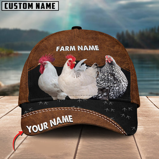 Uni Happy Chicken Customized Name And Farm Name 3D Classic Cap