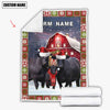 Uni Personalized Name Black Angus Merry Christmas Pattern 3D Blanket