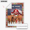 Uni Personalized Name Red Angus Merry Christmas Pattern 3D Blanket