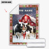 Uni Personalized Name Holstein Merry Christmas Pattern 3D Blanket