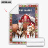 Uni Personalized Name Hereford Merry Christmas Pattern 3D Blanket