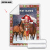 Uni Personalized Name Horse Merry Christmas Pattern 3D Blanket