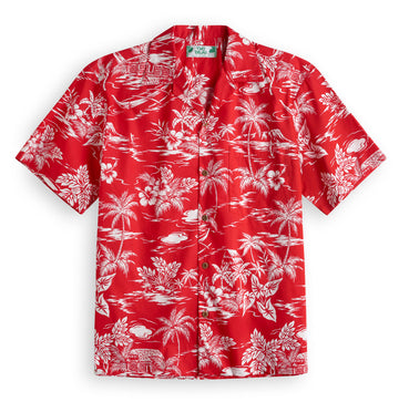 UniJames Love Shack Red Hawaiian Shirts for Men