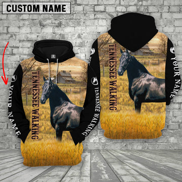 Uni Personalized Name Tennessee Walking Horse House On The Farm 3D Hoodie