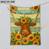 UniJames Sunflower Cattle On Farm Personalized Name Blanket