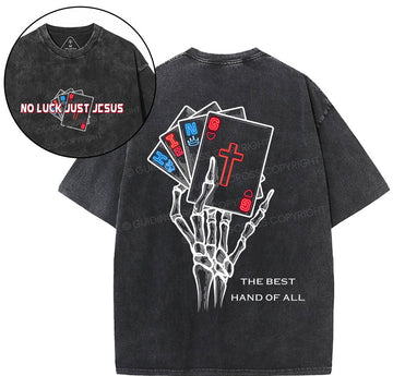 The Best Hand Of All Christian Washed T-Shirt Sale - GuidingCross