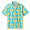 UniJames The Blueish Green Cross Christian Hawaiian Shirt