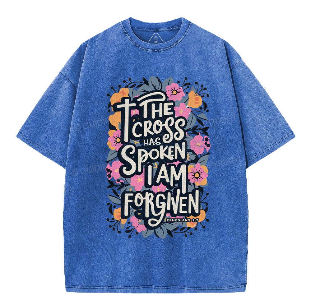 The Cross Has Spoken Christian Washed TShirt  