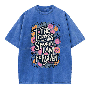 The Cross Has Spoken Christian Washed TShirt  