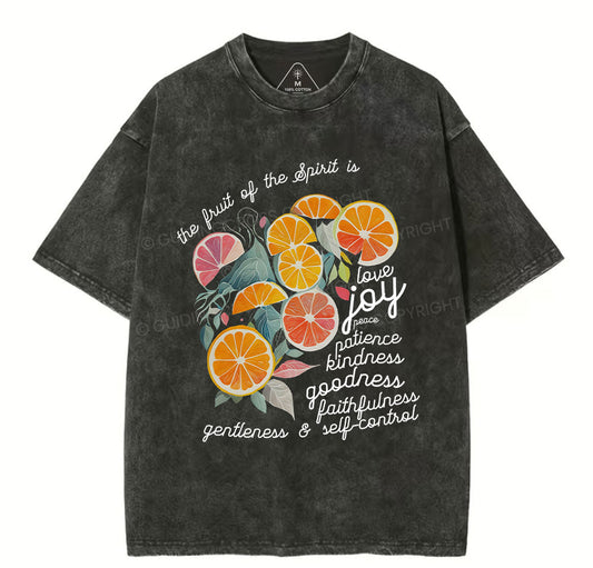 The Fruit Of The Spirit Is Love Christian Washed T-Shirt Sale - GuidingCross