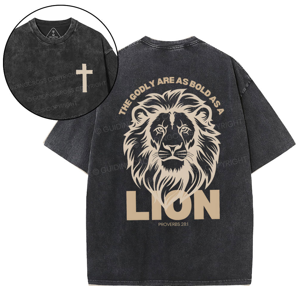 The Glory Are As Bold As A Lion Christian Washed TShirt  