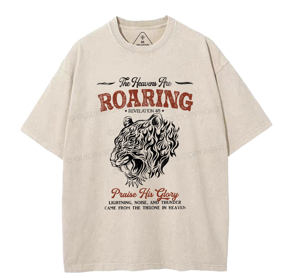 The Heaven Are Roaring Christian Washed T-Shirt Sale - GuidingCross