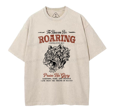 The Heaven Are Roaring Christian Washed T-Shirt Sale - GuidingCross