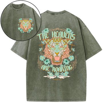 The Heavens Are Roaring Christian Washed T-Shirt Sale - GuidingCross