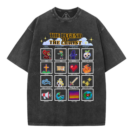 The Legend Of The Christ Christian Washed T-Shirt Sale - GuidingCross