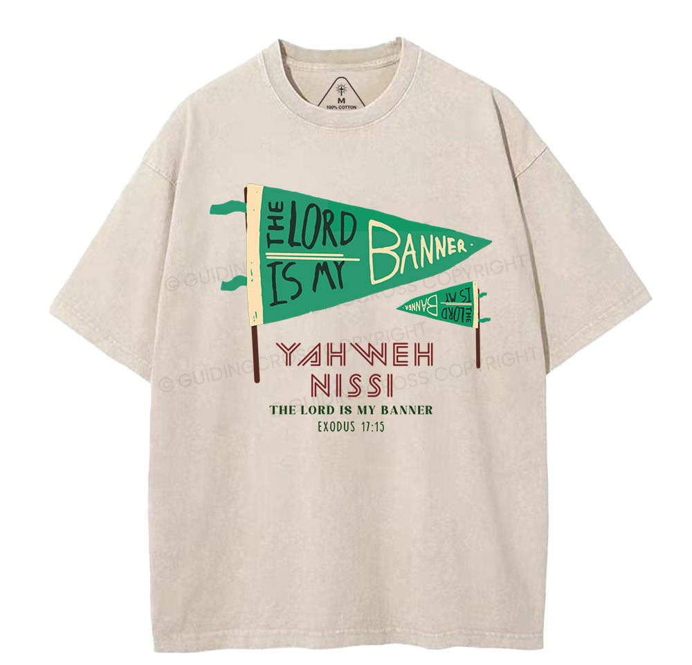 The Lord Is My Banner Christian Washed TShirt  
