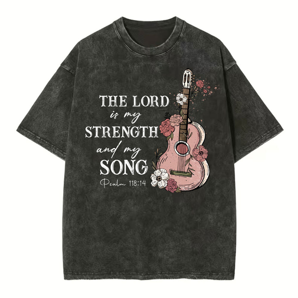 The Lord Is My Strength And My Song Christian Washed TShirt  