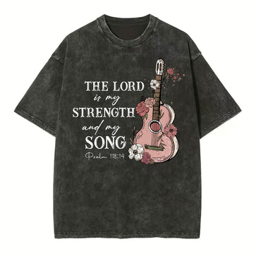 The Lord Is My Strength And My Song Christian Washed TShirt  