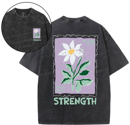 The Lord Is My Strength  Christian Washed T-Shirt Sale - GuidingCross