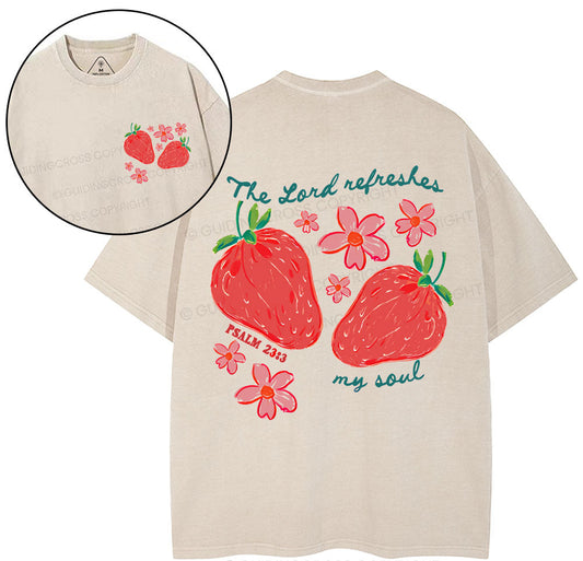 The Lord Refreshes My Soul Christian Washed T-Shirt Sale - GuidingCross