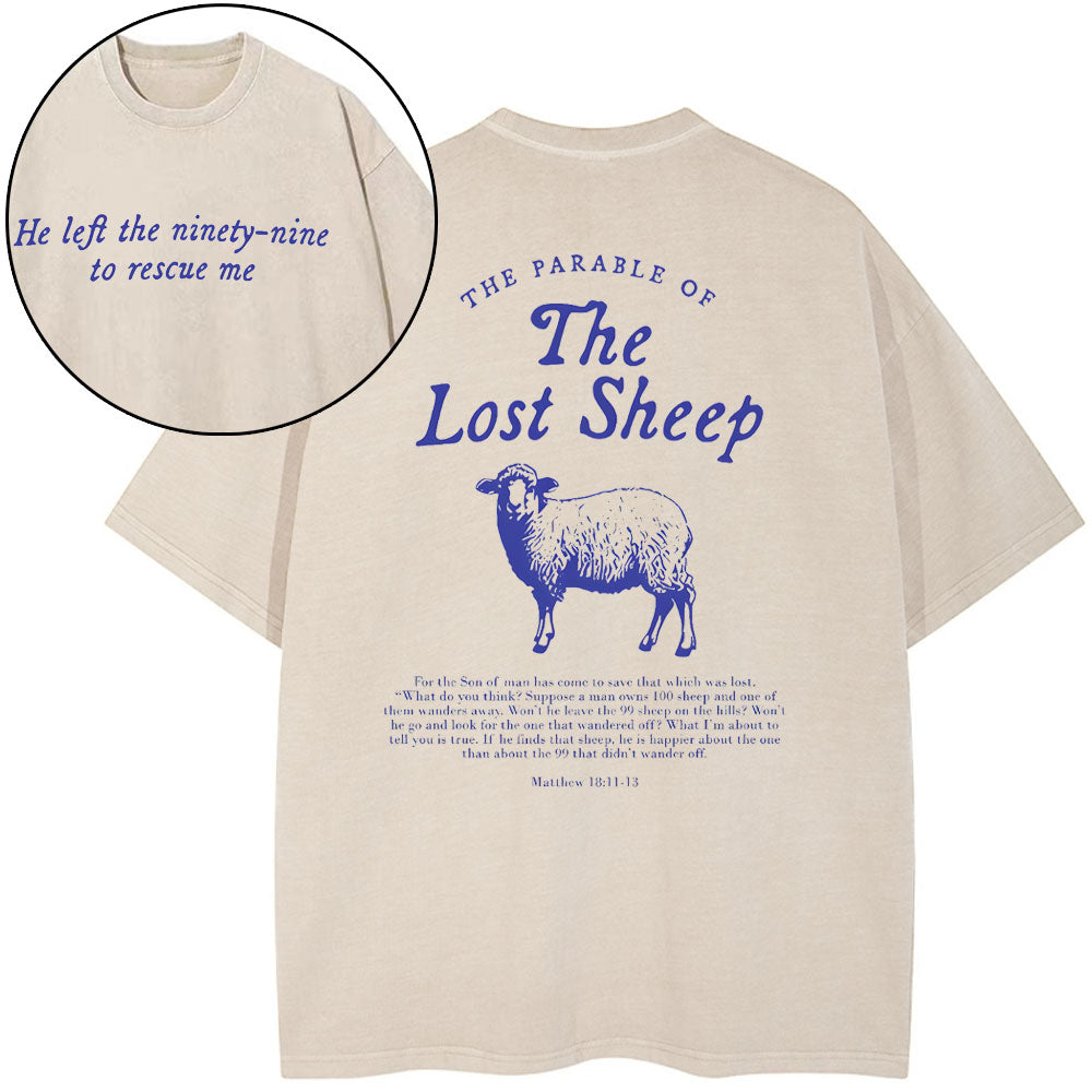 The Lost Sheep Christian Washed T-Shirt Sale - GuidingCross