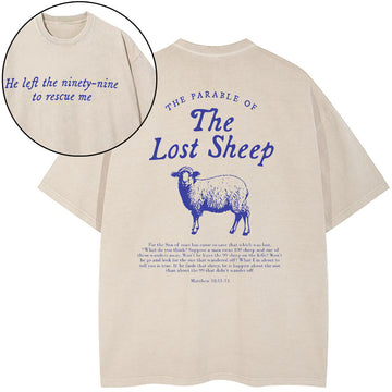 The Lost Sheep Christian Washed T-Shirt Sale - GuidingCross