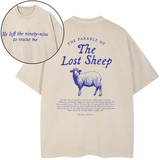 The Lost Sheep Christian Washed T-Shirt Sale - GuidingCross