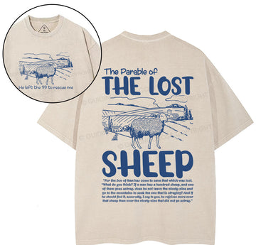 The Parable Of The Lost Sheep Christian Washed TShirt  