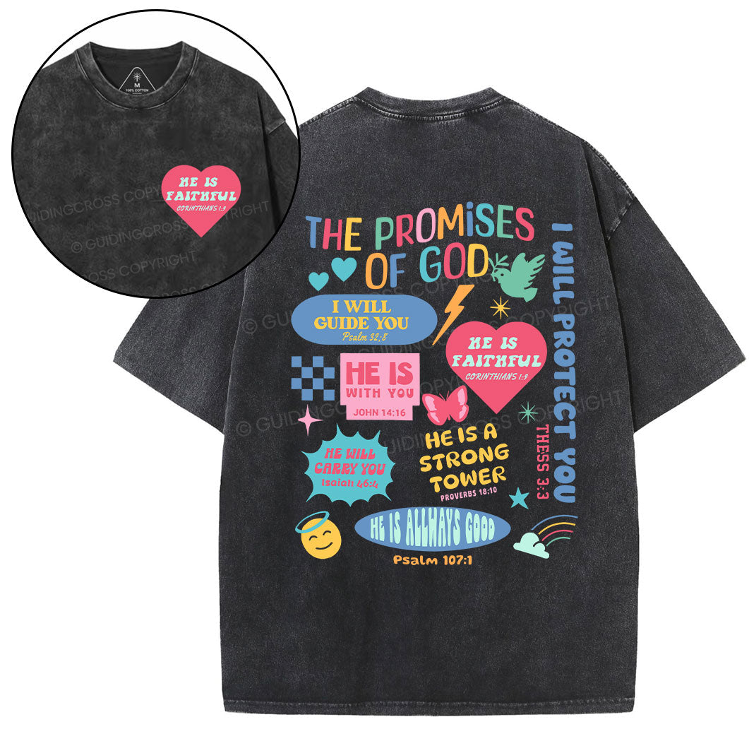 The Promises Of God Christian  Washed T-Shirt Sale - GuidingCross