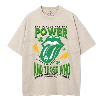 The Tongue Has The Power Of Life And Death Christian Washed TShirt  