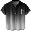 UniJames The Cross Black Color Christian Hawaiian Shirt - Hawaiian Beach Shirts for Men Women
