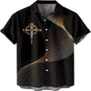 UniJames The Cross Rose Gold Christian Hawaiian Shirt - Hawaiian Beach Shirts for Men Women