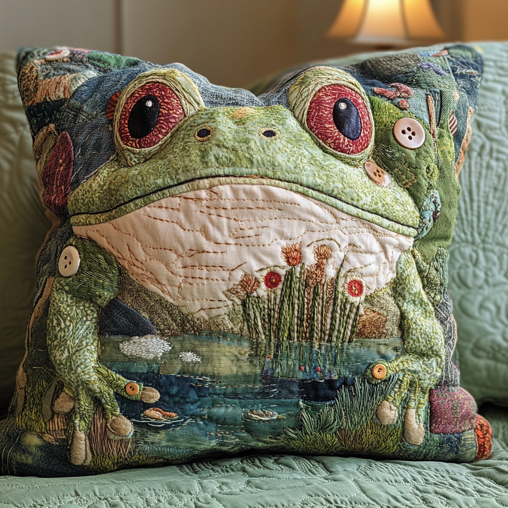 Toad Time Quilted Pillow Case NCU0VH5809